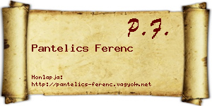 Pantelics Ferenc névjegykártya